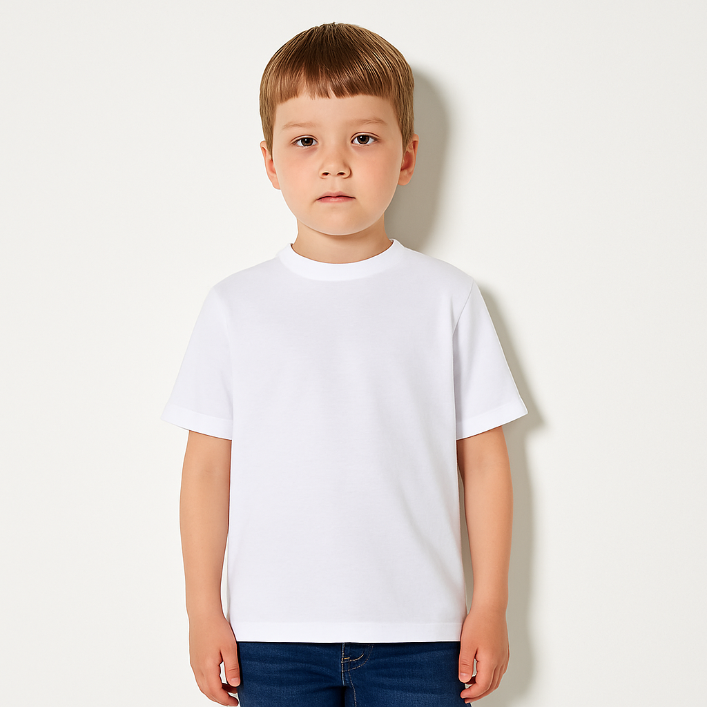 Kids personalised dog photo T-shirt with name ‘Buddy’