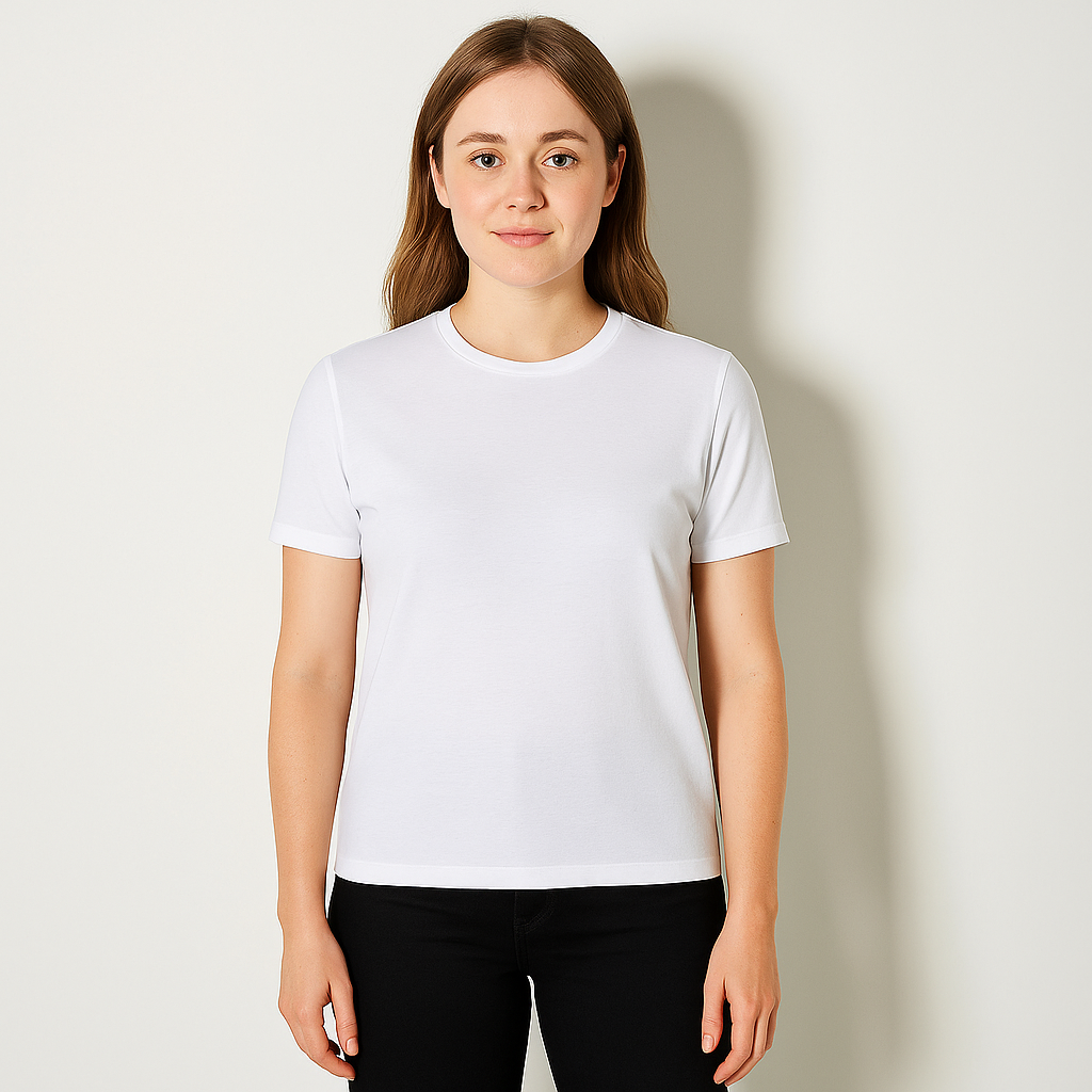 Women’s personalised dog photo T-shirt with name ‘Luna’