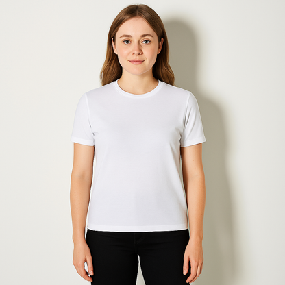 Women’s personalised dog photo T-shirt with name ‘Luna’